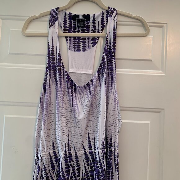 IB Diffusion 2X Purple Black and White T Tank Maxi Dress - Picture 7 of 7